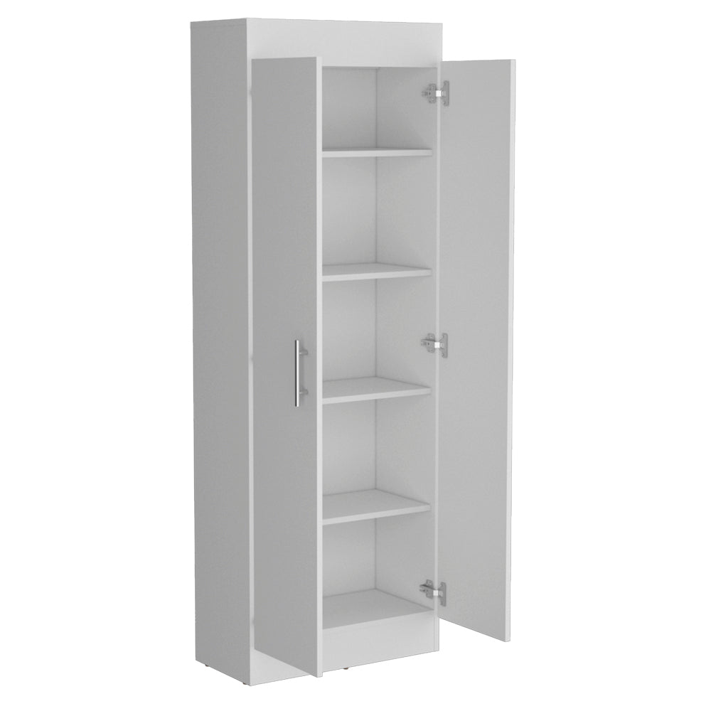 Pantry Cabinet Clinton, Kitchen, White White Particle Board Engineered Wood