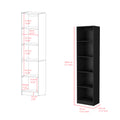 Bookcase Xs Benzoni, Office, Black Black Particle Board Engineered Wood