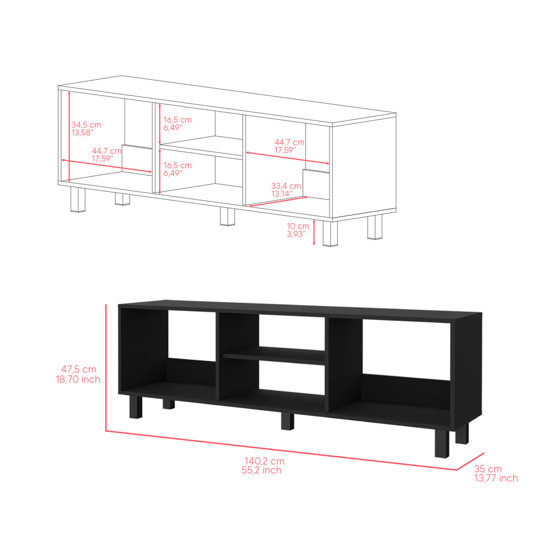 2Pc Living Room Set Millville, Living Room, Black Black Particle Board Engineered Wood