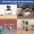 Heavy Duty Shelving Unit, Wire Metal Stackable Storage, 1 Tier Shelf, With Basket, Chrome, 15