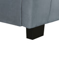 Twin Size Velvet Upholstered Platform Bed With Twin Size Trundle, Gray Gray Upholstered