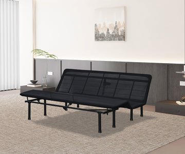 Adjustable Bed Base King Three Fold Motorized Head And Foot Incline Quick And Easy Assembly King Black Steel