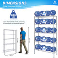 Heavy Duty Shelving Unit, Wire Metal Stackable Storage, 5 Tier Shelf, Chrome, 36