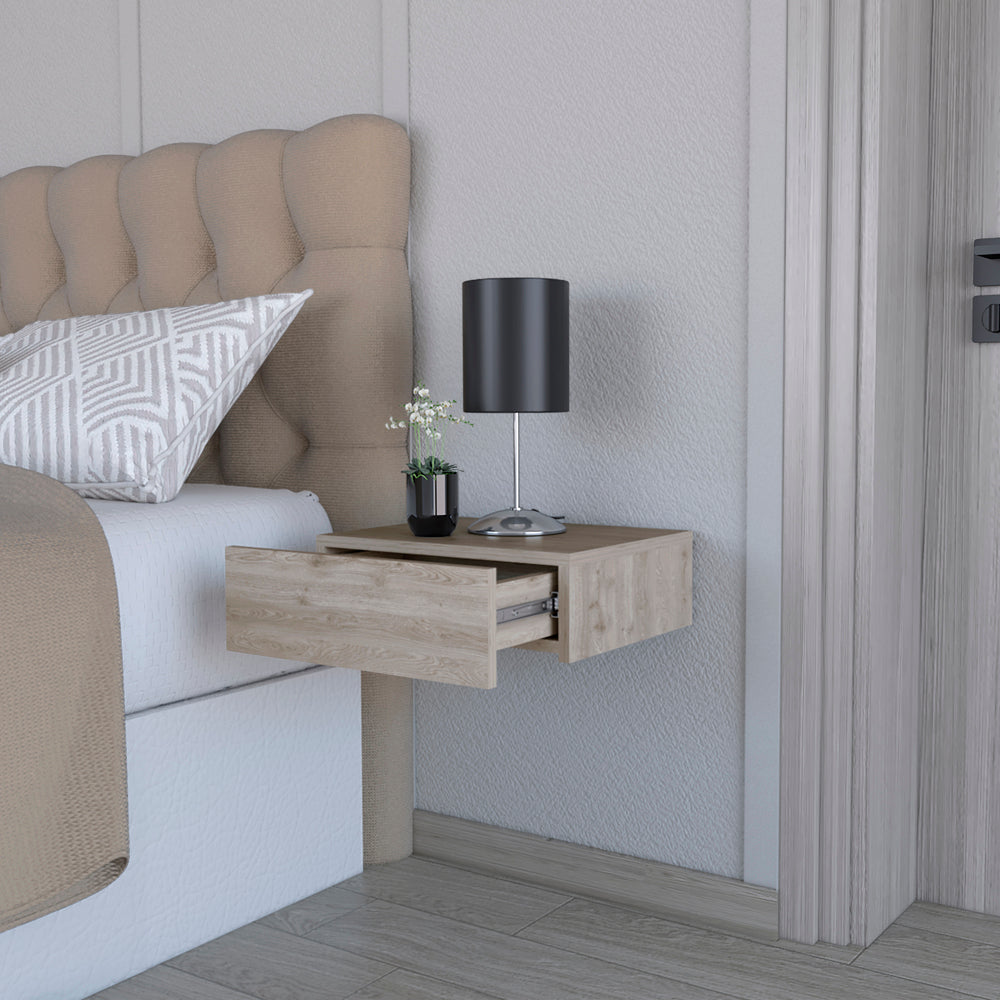Nightstand Isola, Bedroom, Light Gray Light Gray Particle Board Engineered Wood