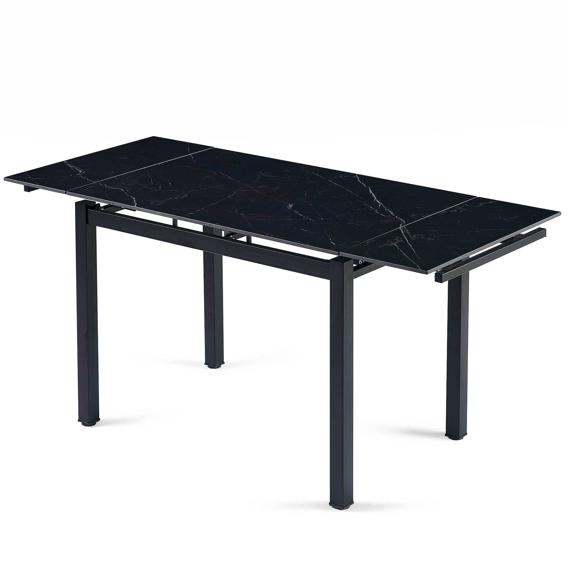 Black Ceramic Modern Rectangular Expandable Dining Room Table For Space Saving Kitchen Small Space Table Leg Black Dining Room Modern Square Ceramic