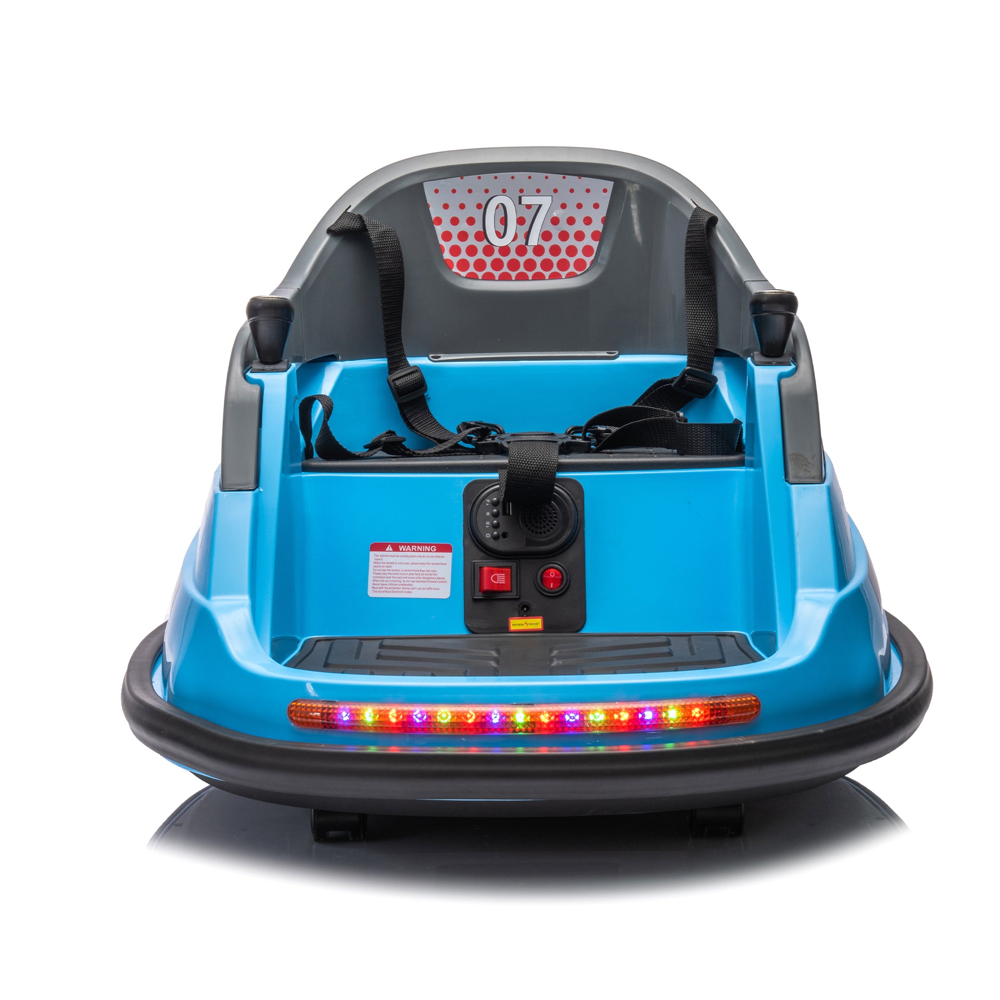 12V Ride On Bumper Car For Kids,1.5 5 Years Old,Baby Bumping Toy Gifts W Remote Control, Led Lights,360 Degree Spin, Vehicle Body With Anti Collision Padding,Five Point Safety Belt Blue Polyethylene