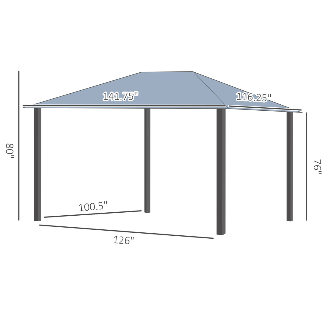 10' X 12' Hardtop Gazebo Canopy With Polycarbonate Roof, Top Vent And Aluminum Frame, Permanent Pavilion Outdoor Gazebo With Netting, For Patio, Garden, Backyard, Deck, Lawn Gray Metal