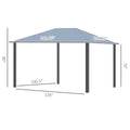 10' X 12' Hardtop Gazebo Canopy With Polycarbonate Roof, Top Vent And Aluminum Frame, Permanent Pavilion Outdoor Gazebo With Netting, For Patio, Garden, Backyard, Deck, Lawn Gray Metal