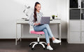 Ergonomic Office And Home Chair With Supportive Cushioning, Pink & White White Pink Nylon Mesh Plastic