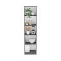 Bookcase Xs Benzoni, Office, Matt Gray White Multicolor Particle Board Engineered Wood