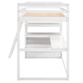 Twin Size Loft Bed With Desk And Shelves, Two Built In Drawers, White Old Sku: Gx000423Aak Box Spring Not Required Twin White Wood Bedroom Pine