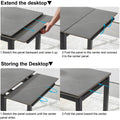 Grey Ceramic Modern Rectangular Expandable Dining Room Table For Space Saving Kitchen Small Space Table Gray Triangular Dining Room Modern Square Ceramic H Shape