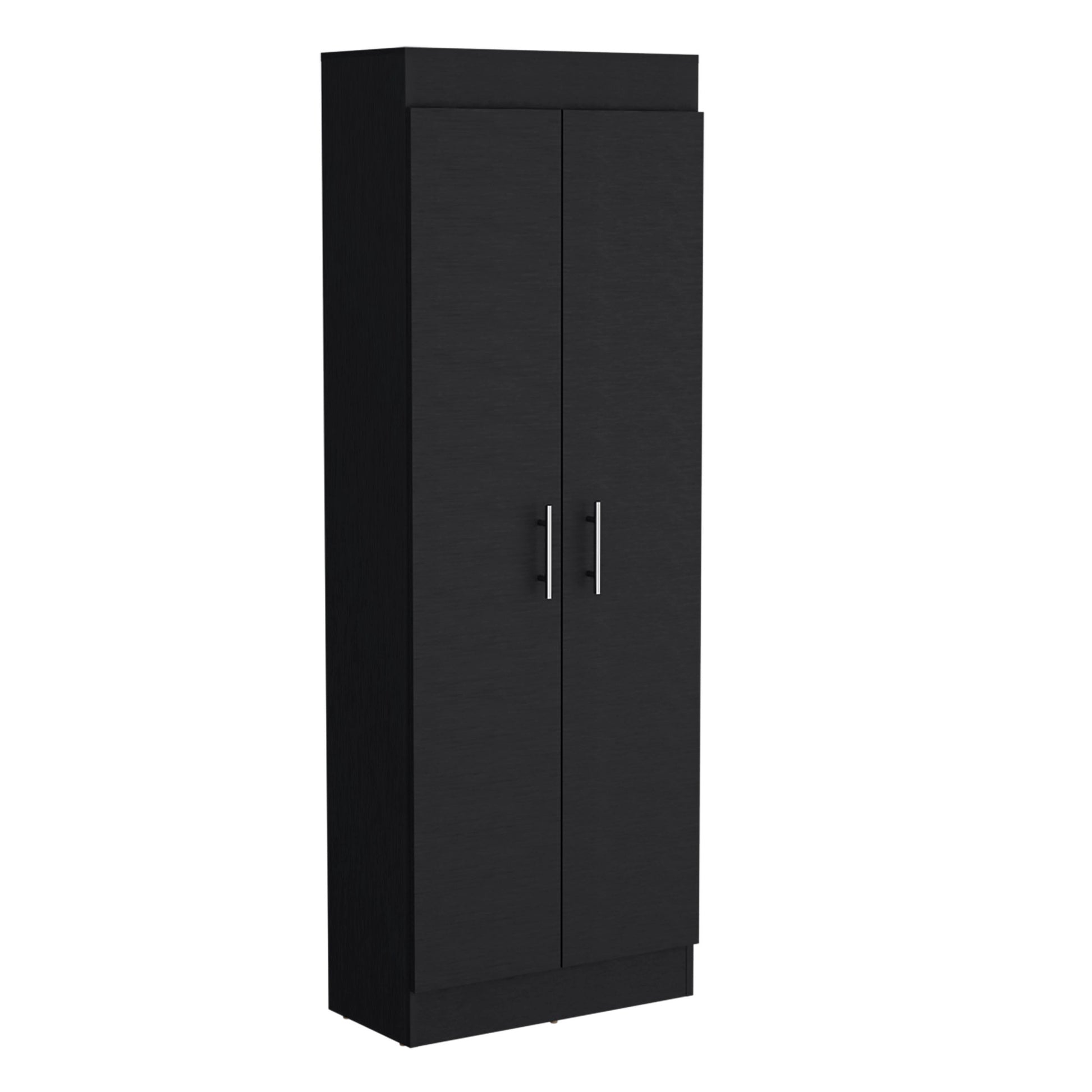 Pantry Cabinet Clinton, Kitchen, Black Black Particle Board Engineered Wood