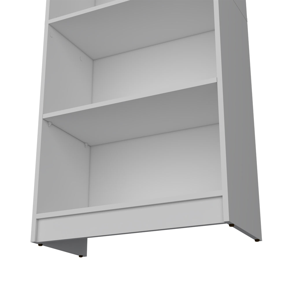 Bookcase 4 Shelves Benzoni, Office, White White Particle Board Engineered Wood