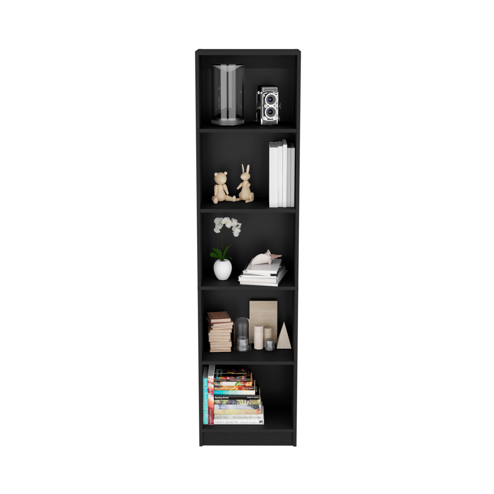 Bookcase Xs Benzoni, Office, Black Black Particle Board Engineered Wood