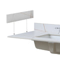 Sintered Stonebathroom Vanity Top White Gold Side Splash White Sintered Stone