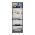 Bookcase 4 Shelves Benzoni, Office, Matt Gray White Multicolor Particle Board Engineered Wood