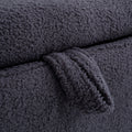 50 Inchesmulti Functional Long Rectangular Bed End Storage Sofa Stool Teddy Fleece Gray Polyester Blend