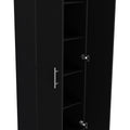 Pantry Cabinet Clinton, Kitchen, Black Black Particle Board Engineered Wood