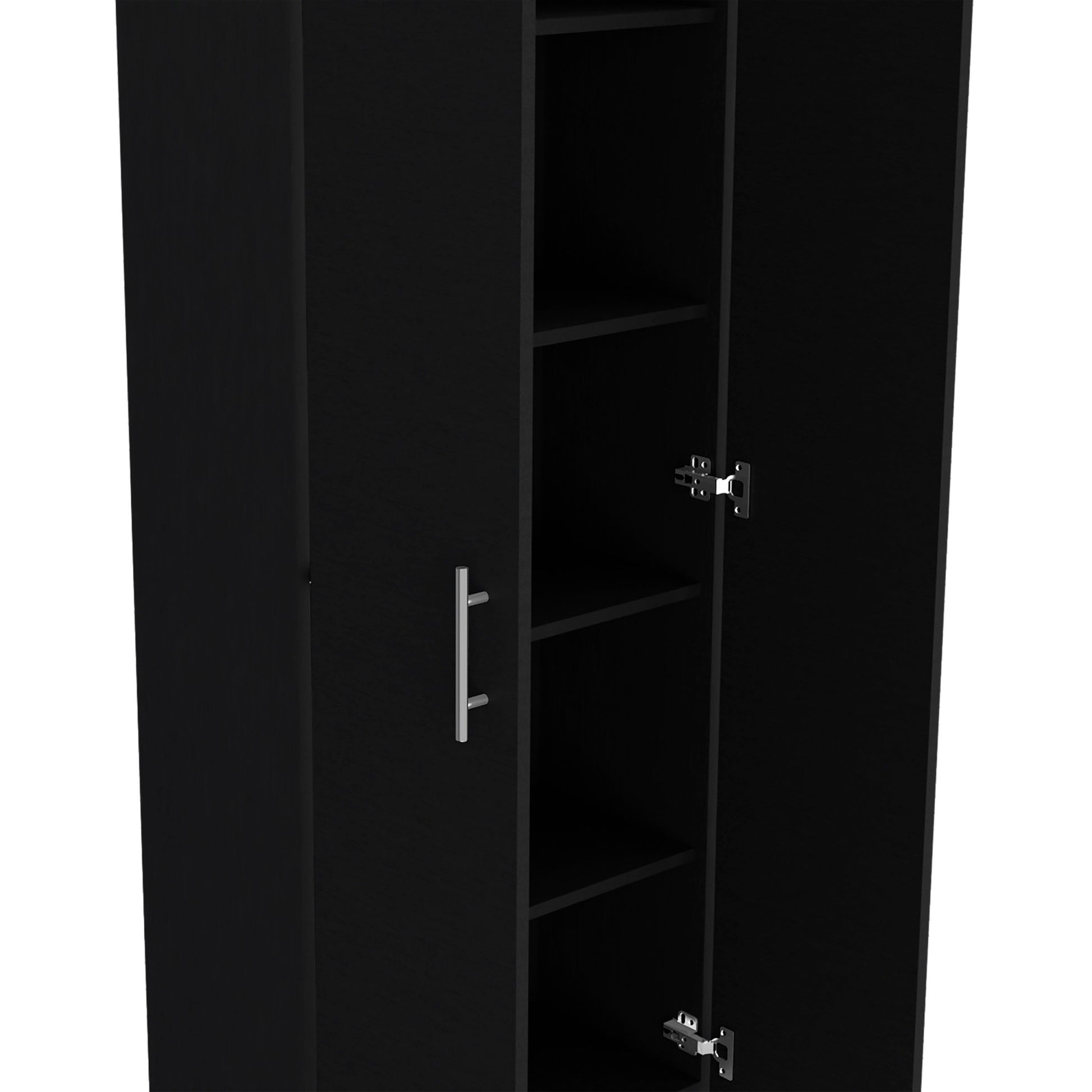 Pantry Cabinet Clinton, Kitchen, Black Black Particle Board Engineered Wood