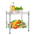 Heavy Duty Shelving Unit, Wire Metal Stackable Storage, 1 Tier Shelf, With Basket, Chrome, 15