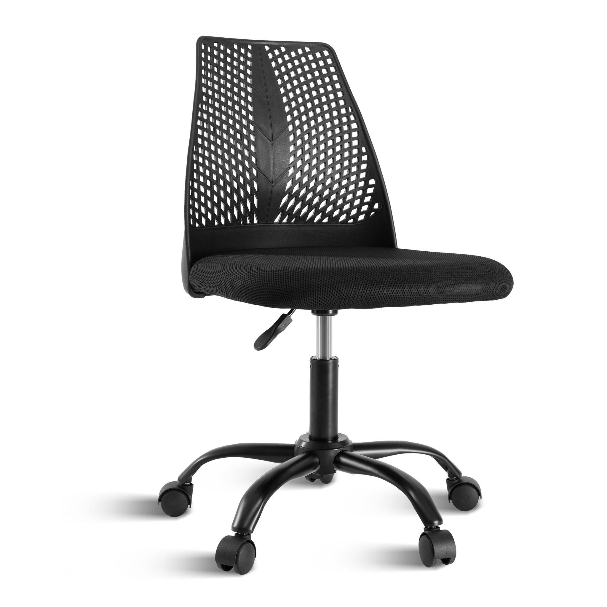 Ergonomic Office And Home Chair With Supportive Cushioning, Black Black Nylon Mesh Plastic