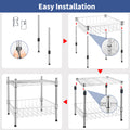 Heavy Duty Shelving Unit, Wire Metal Stackable Storage, 1 Tier Shelf, With Basket, Chrome, 15