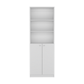 Bookcase Dual Door Benzoni, Office, White White Particle Board Engineered Wood