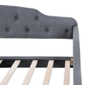 Full Size Vintage Upholstery Daybed With Button Tufted Backrest, Gray Gray Upholstered