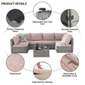 Outdoor Rattan 7 Pieces Furniture Sofa And Table Set Yes Complete Patio Set Gray Weather Resistant Frame Water Resistant Cushion Garden & Outdoor American Traditional,Luxury Complete Patio Sets Rattan
