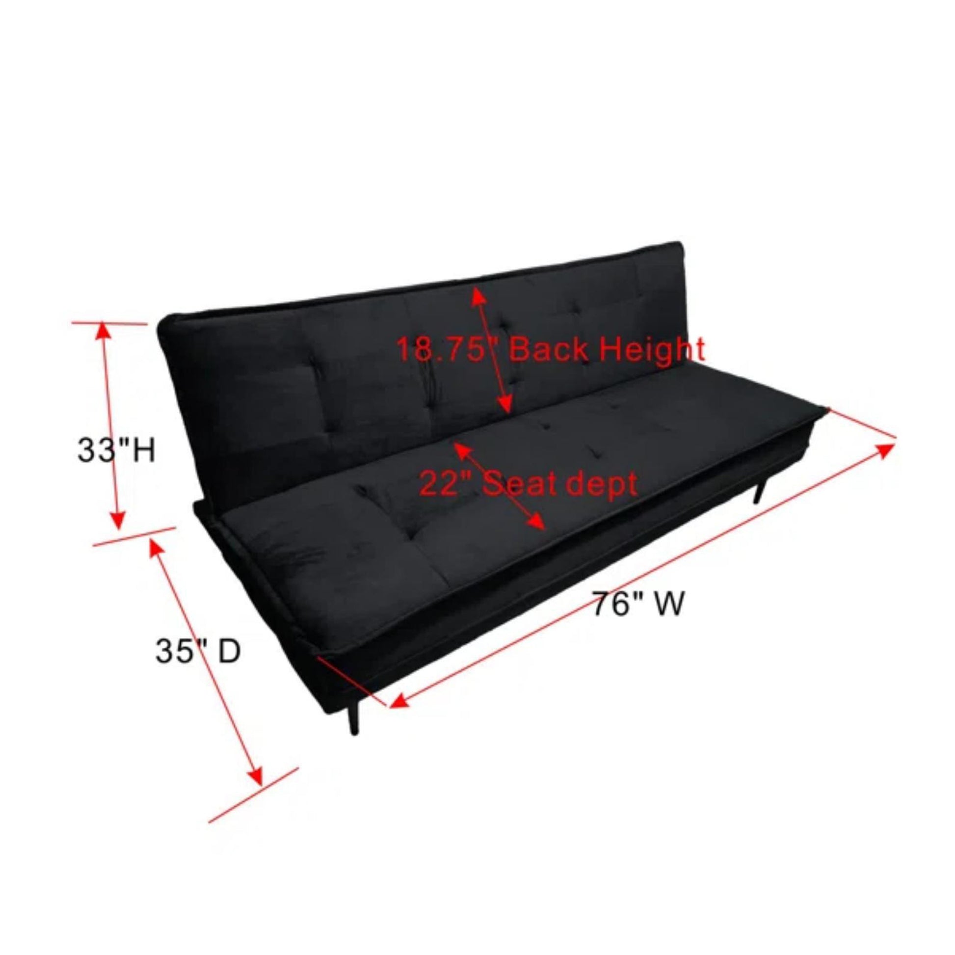 Gyuri 76'' Upholstered Sofa Black Velvet