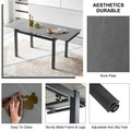 5 Pieces Functional Retractable Ceramic Table Dining Table Dining Set Including Yellow Velvet High Back Black Color Legs For Living Room,Dining Room,Kitchen Metal Gray Yellow Seats 4 Metal Dining Room Modern 4 Leg Square Dining Table With Chair Ceramic