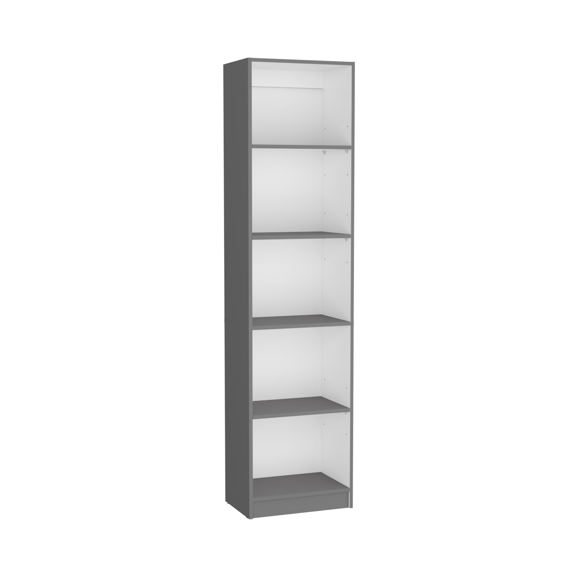 Bookcase Xs Benzoni, Office, Matt Gray White Multicolor Particle Board Engineered Wood