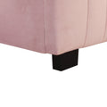 Twin Size Velvet Upholstered Platform Bed With Twin Size Trundle, Pink Pink Upholstered