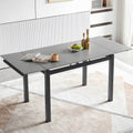 5 Pieces Functional Retractable Ceramic Table Dining Table Dining Set Including Yellow Velvet High Back Black Color Legs For Living Room,Dining Room,Kitchen Metal Gray Yellow Seats 4 Metal Dining Room Modern 4 Leg Square Dining Table With Chair Ceramic