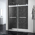 43 48 In. W X 76 In. H Sliding Frameless Soft Close Shower Door With Premium 3 8 Inch 10Mm Thick Tampered Glass In Brushed Nickel 23D02 48Bn Brushed Nickel Stainless Steel