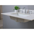 37Inch Bathroom Vanity Top Stone White Gold Style Tops With Rectangle Undermount Ceramic Sink And Three Faucet Hole White Sintered Stone