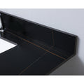 43Inch Bathroom Stone Vanity Top Black Gold Color With Undermount Ceramic Sink And Single Faucet Hole With Backsplash Black Sintered Stone