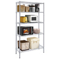 Heavy Duty Shelving Unit, Wire Metal Stackable Storage, 5 Tier Shelf, Chrome, 36