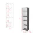 Bookcase Xs Benzoni, Office, Matt Gray White Multicolor Particle Board Engineered Wood