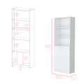 Bookcase Dual Door Benzoni, Office, White White Particle Board Engineered Wood