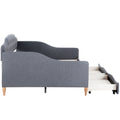 Full Size Vintage Upholstery Daybed With Two Large Storage Drawers, Gray Gray Upholstered