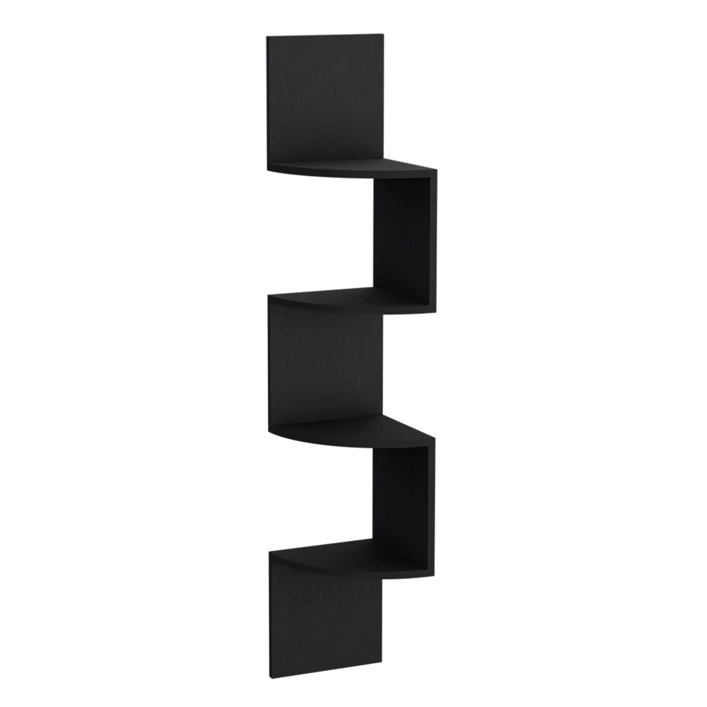 Shelf Crestone, Living Room, Black Black Particle Board Engineered Wood