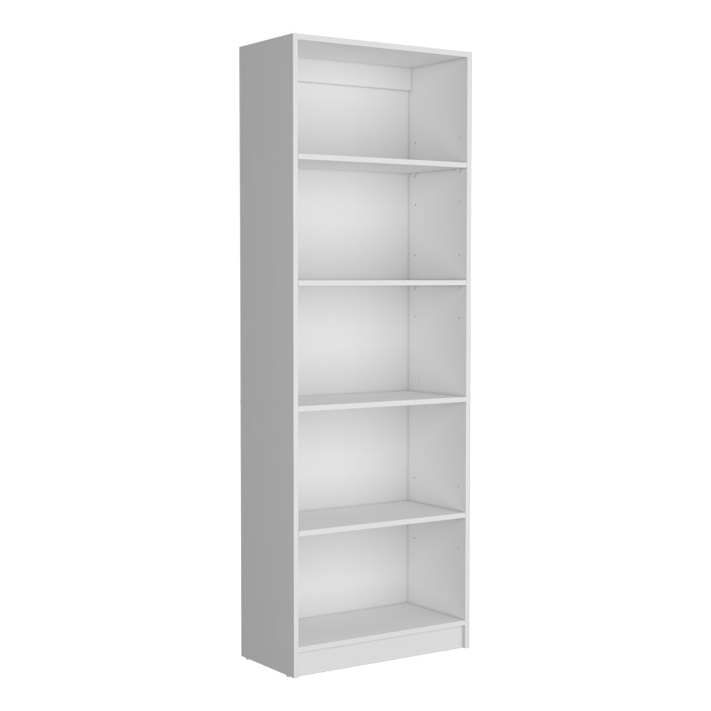 Bookcase 4 Shelves Benzoni, Office, White White Particle Board Engineered Wood