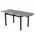 5 Pieces Functional Retractable Ceramic Table Dining Table Dining Set Including Yellow Velvet High Back Black Color Legs For Living Room,Dining Room,Kitchen Metal Gray Yellow Seats 4 Metal Dining Room Modern 4 Leg Square Dining Table With Chair Ceramic