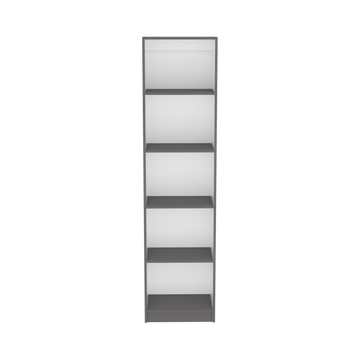 Bookcase Xs Benzoni, Office, Matt Gray White Multicolor Particle Board Engineered Wood