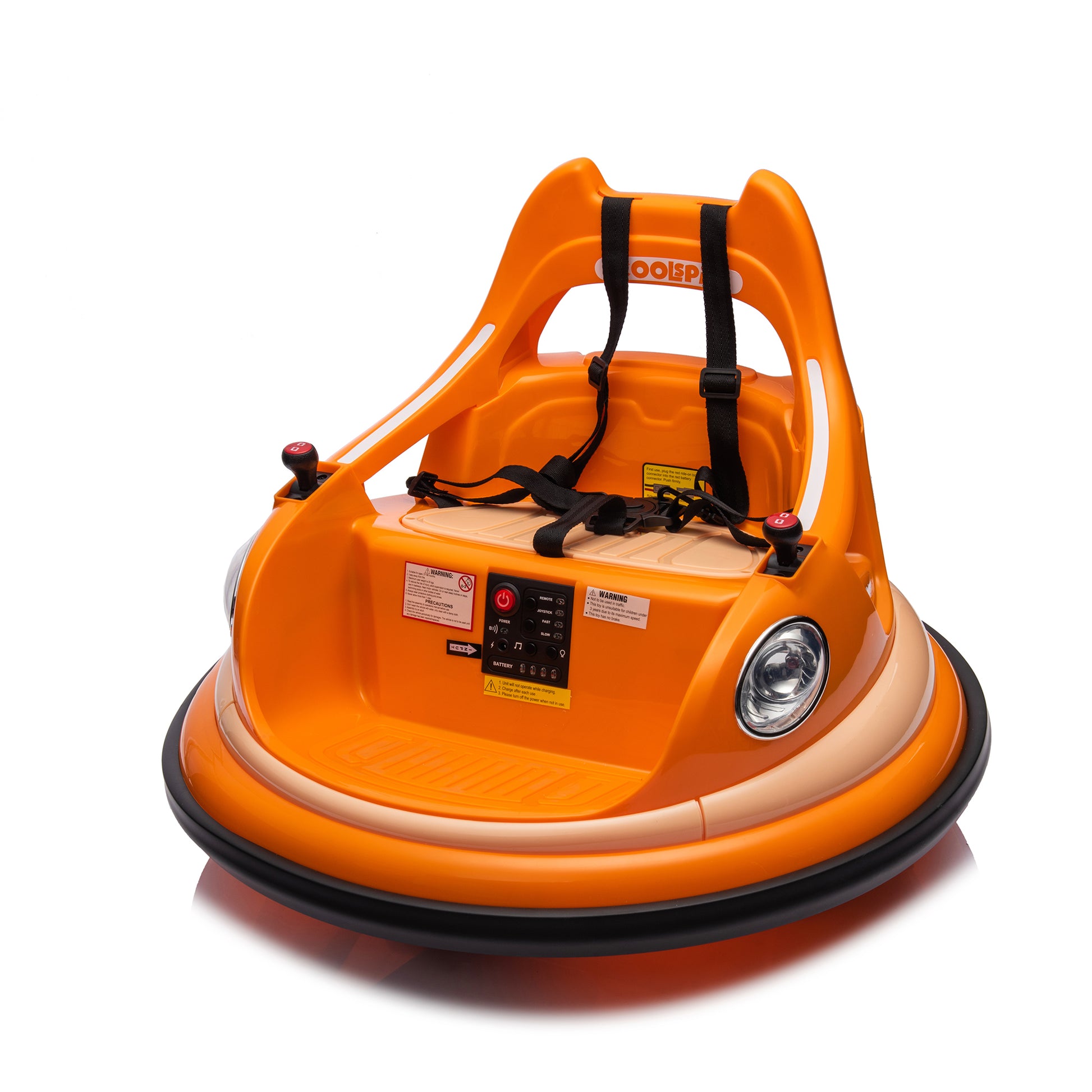 12V Ride On Bumper Car For Kids,Electric Car For Kids,1.5 5 Years Old,W Remote Control, Led Lights, Bluetooth & 360 Degree Spin, Vehicle Body With Anti Collision Paddingfive Point Safety Belt,2Wd Orange Polyethylene