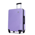 3 Piece Luggage Sets Pc Abs Lightweight Suitcase With Two Hooks, Spinner Wheels, 20 24 28 Light Purple Light Purple Abs Pc