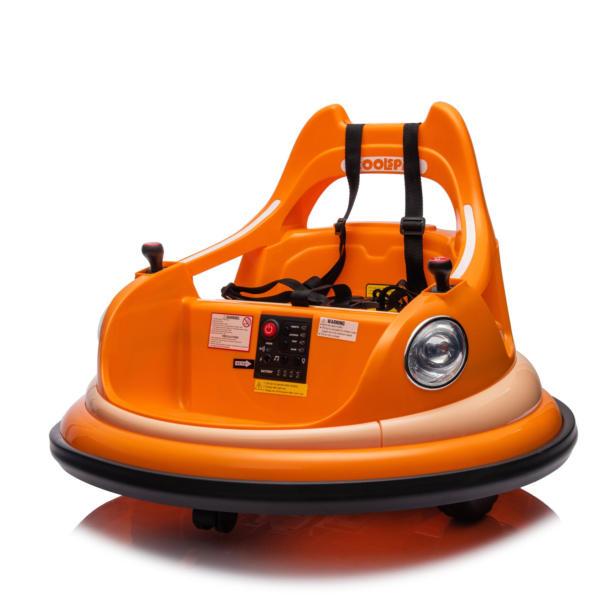 12V Ride On Bumper Car For Kids,Electric Car For Kids,1.5 5 Years Old,W Remote Control, Led Lights, Bluetooth & 360 Degree Spin, Vehicle Body With Anti Collision Paddingfive Point Safety Belt,2Wd Orange Polyethylene