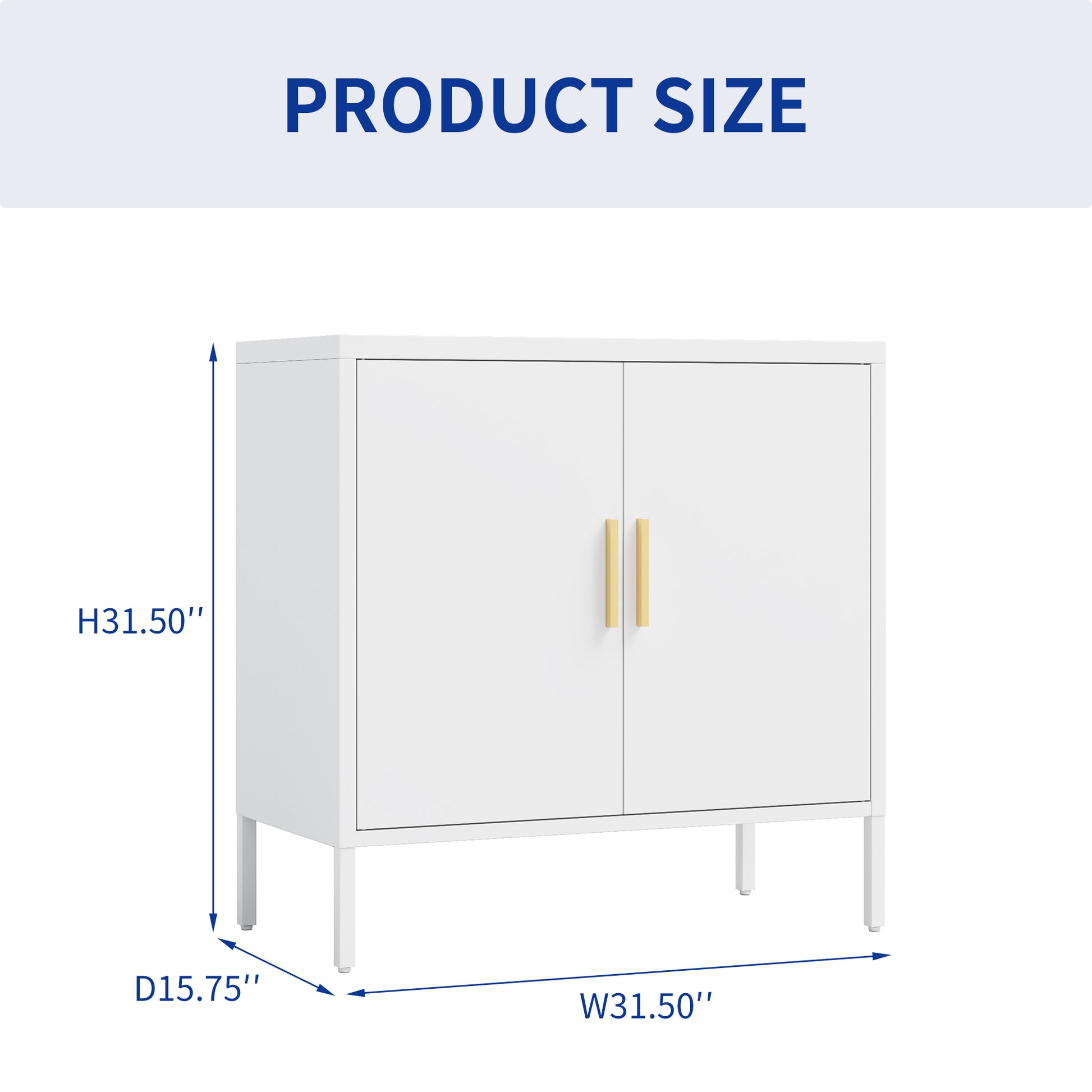 Metal Storage Cabinet With 2 Doors And 2 Adjustable Shelves, Steel Garage Storage Cabinet, Metal File Cabinet For Home Office School Gym, White White Steel